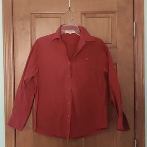 Brick Red 100% Cotton Button Down from Simple Retro